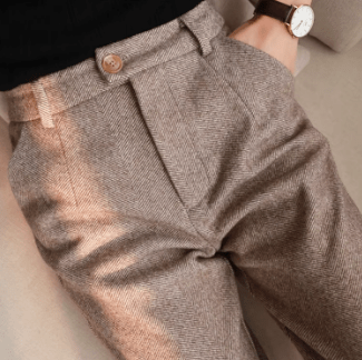 Pantalon élégant en tissu de fibres naturelles