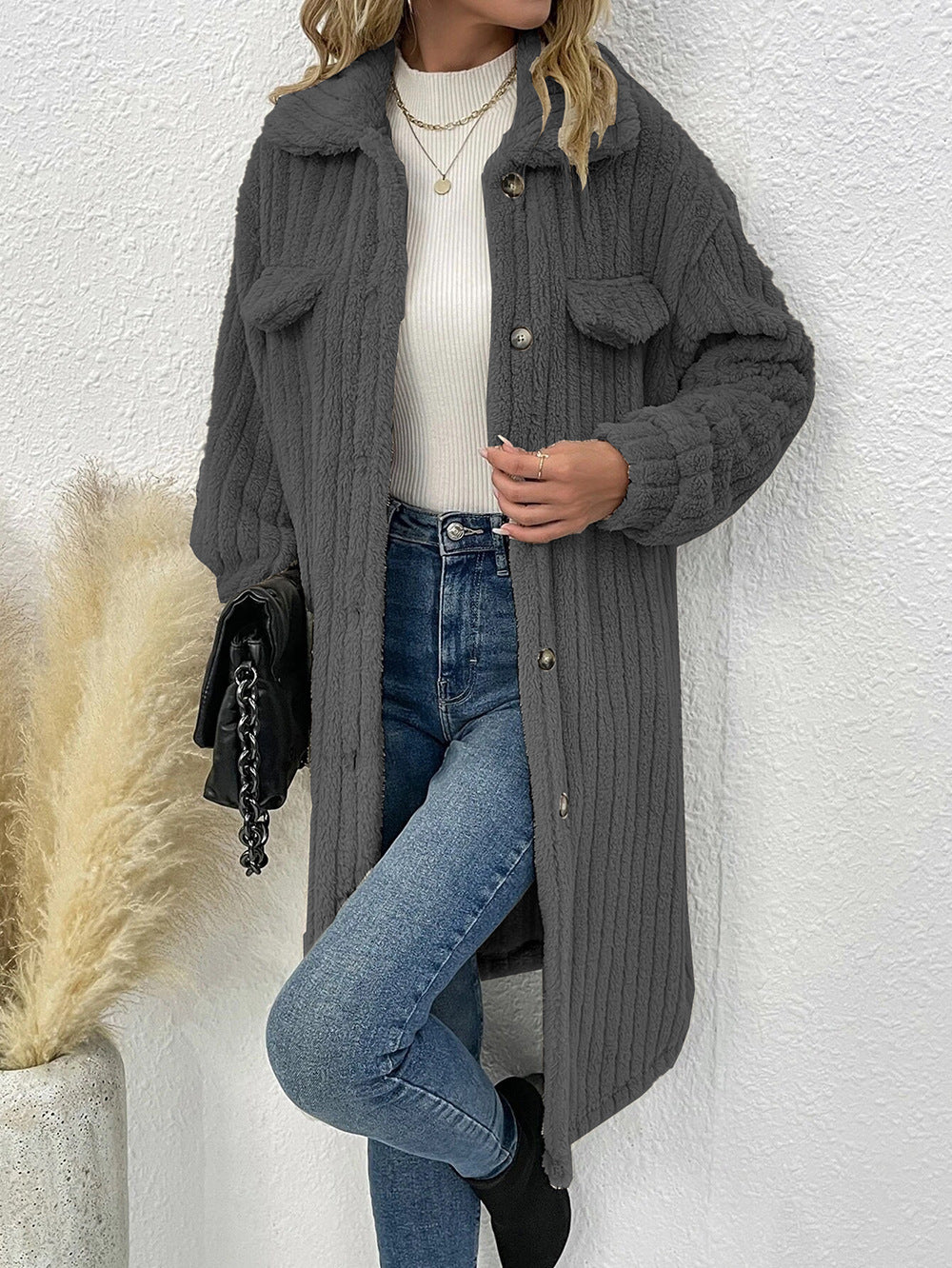 Manteau en Laine Plush