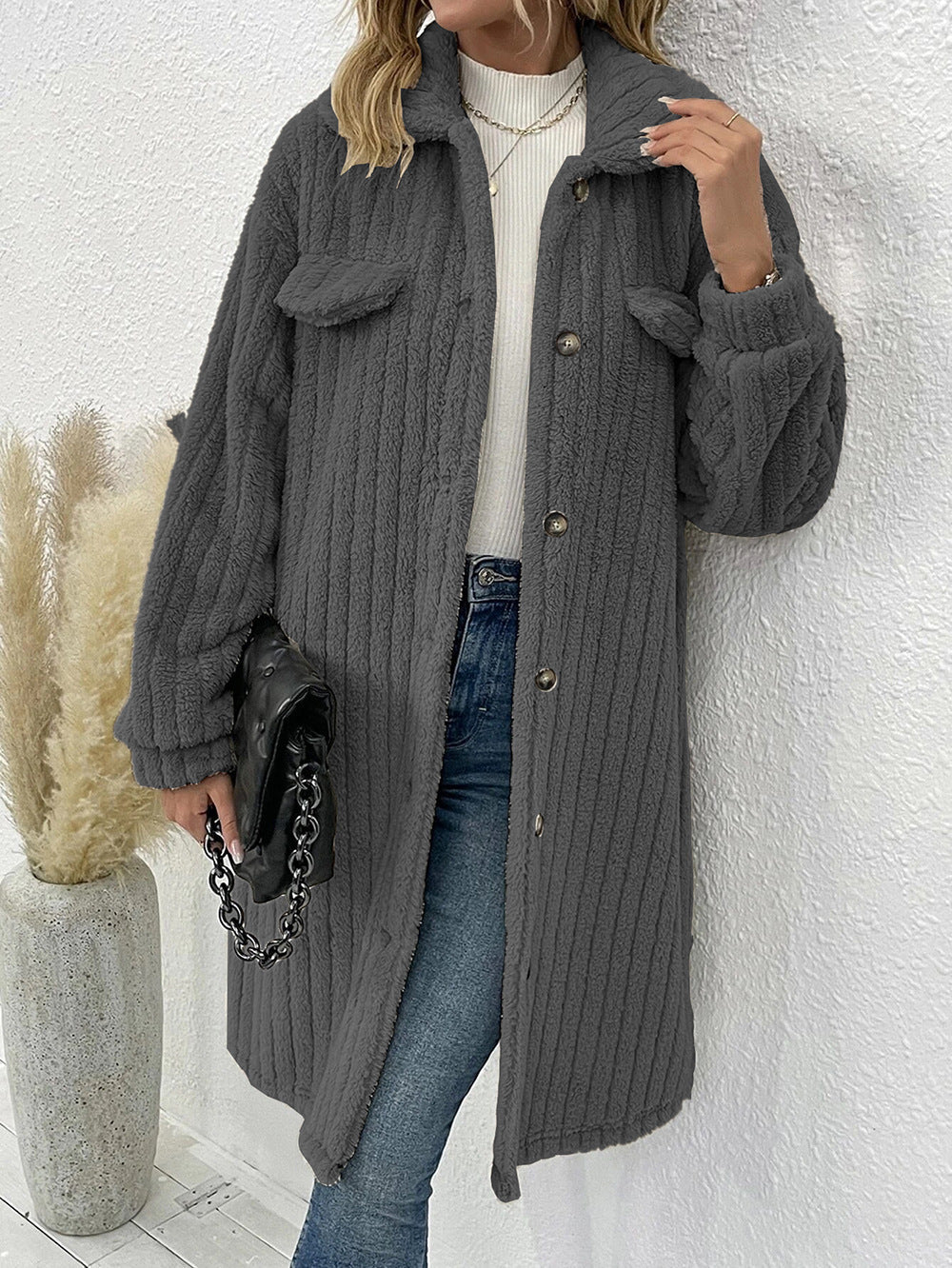 Manteau en Laine Plush